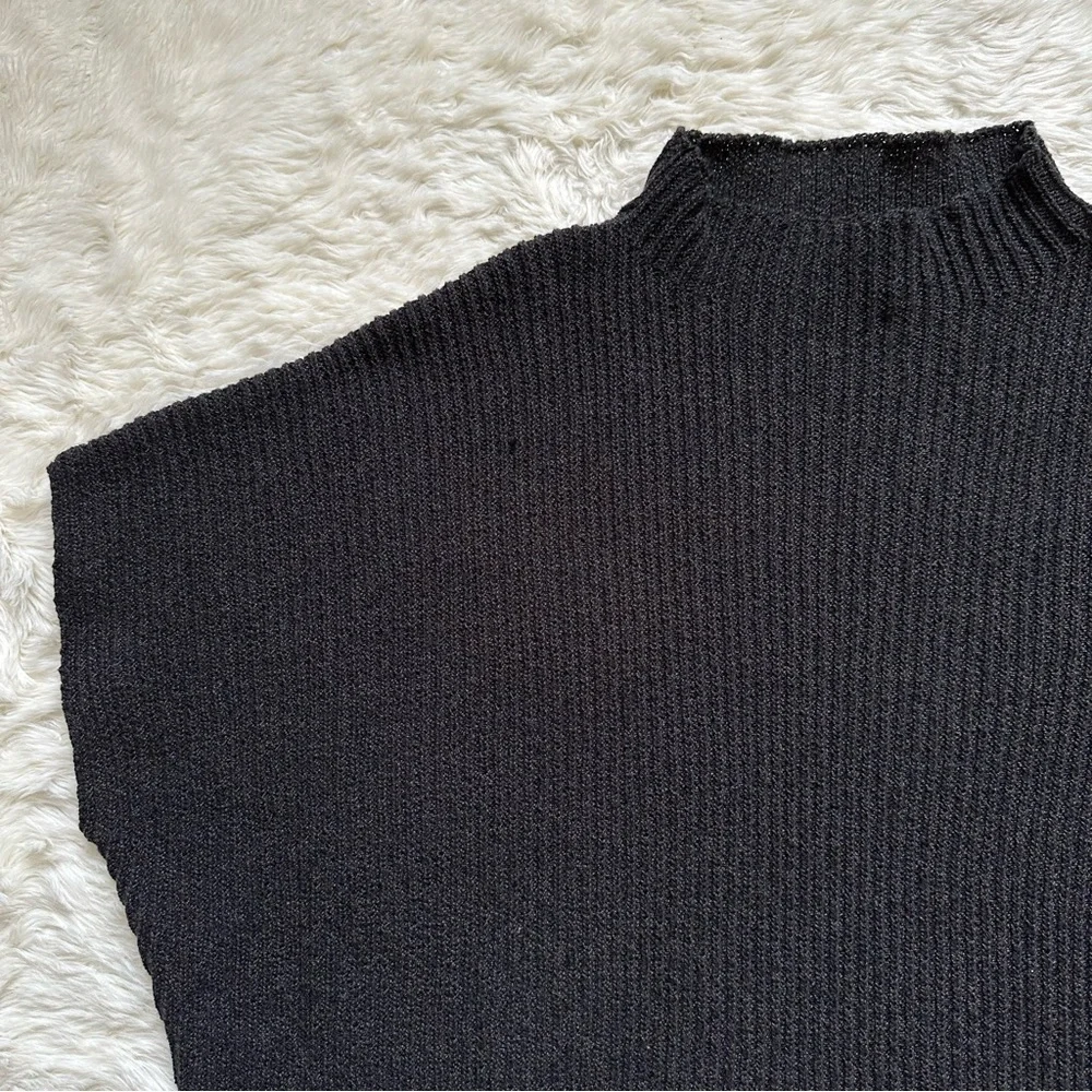 Free People FP Beach Dress Mango Sweater Mini Oversized Ribbed Knit Black M